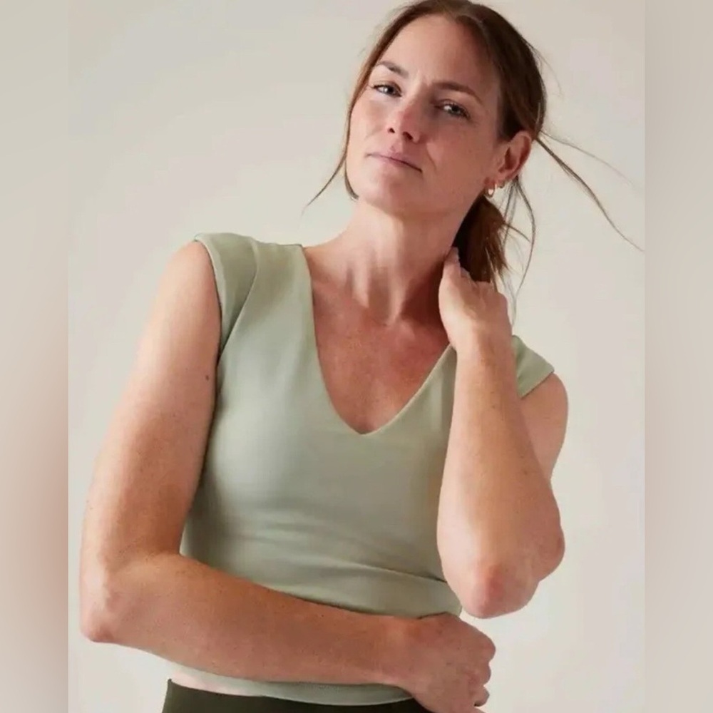 Athleta Transcend Crop Tee Fern Women’s Size XL